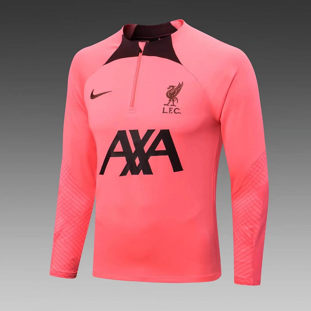 2022/2023 Liverpool Half-Pull Training Suit Pink Jersey 1:1 Thai Quality Set