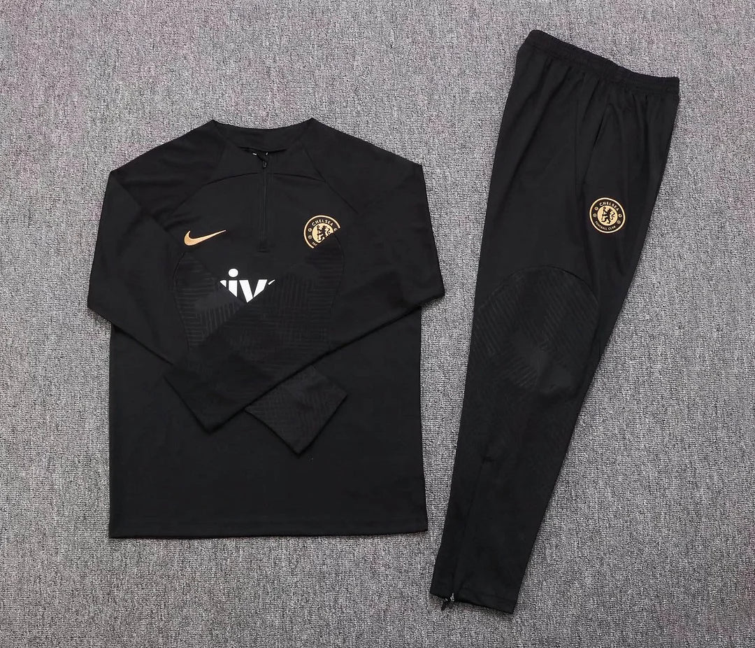 2022/2023 Chelsea Half-Pull Training Suit Black Football Shirt 1:1 Thai Quality Set