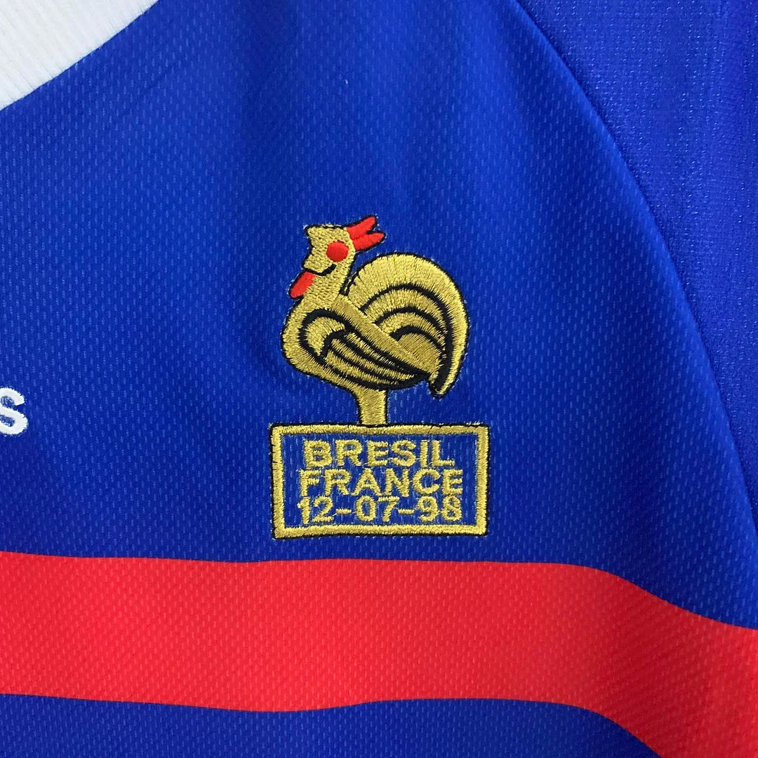 1998 Retro Long Sleeve France Home Football Shirt 1:1 Thai Quality