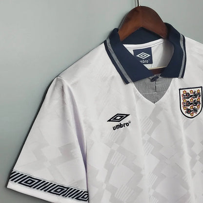 1990 Retro England Home Soccer Jersey