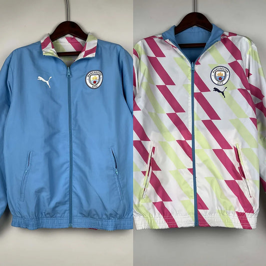 2023/2024 Manchester City Reversible Windbreaker Blue Soccer Jersey 1:1 Thai Quality