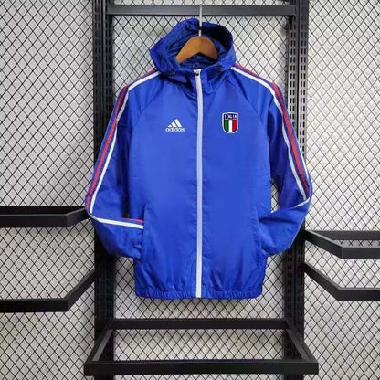 2024 Italy Windbreaker Blue Football Shirt 1:1 Thai Quality