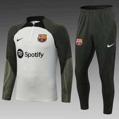 2023/2024 Barcelona Half-Pull Training Suit Grey Jersey Set