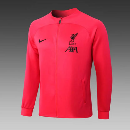 2022/2023 Liverpool Long Zipped Jacket Pink Jersey 1:1 Thai Quality Set