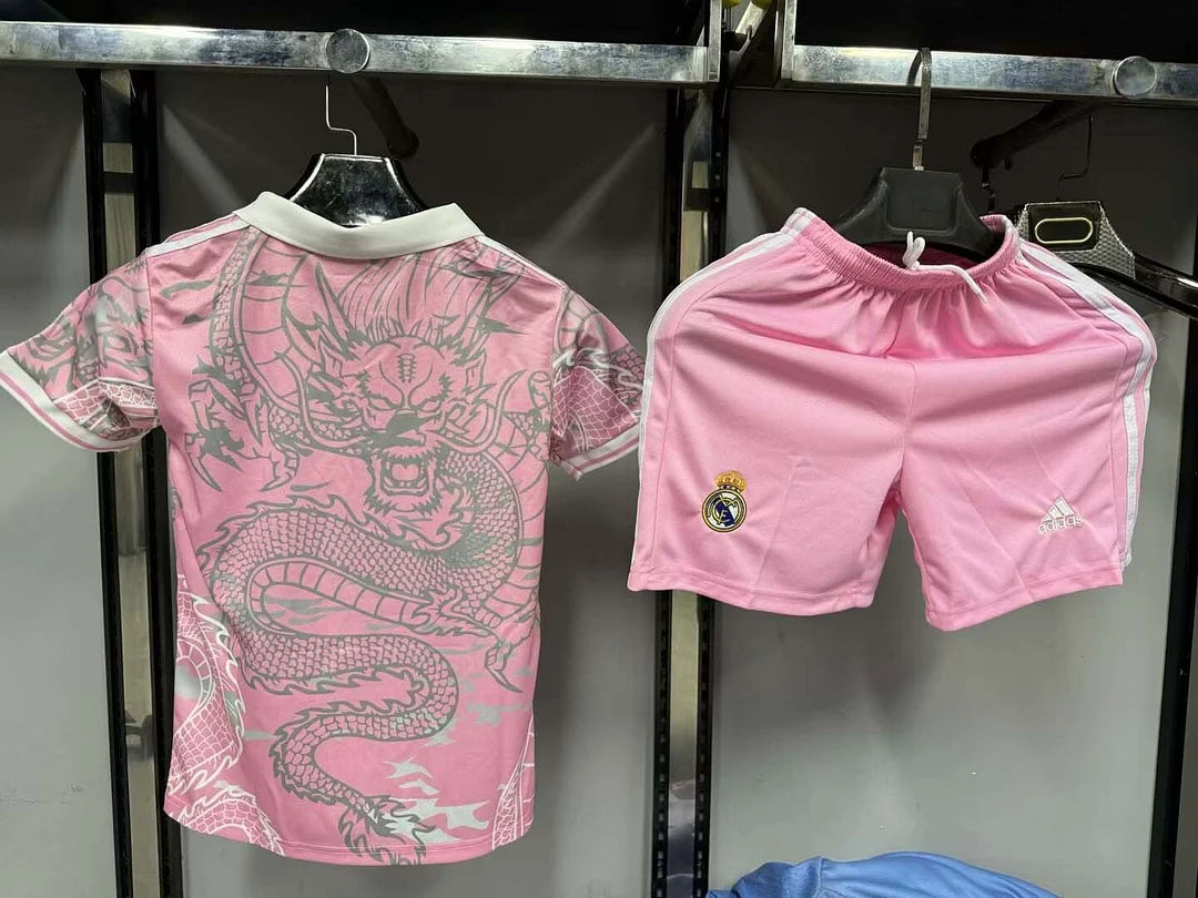 2023/2024 Real Madrid Chinese Dragon Pink Football Shirt 1:1 Thai Quality Kids Size