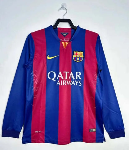 2014/2015 Retro Long Sleeve Barcelona Home Football Shirt 1:1 Thai Quality