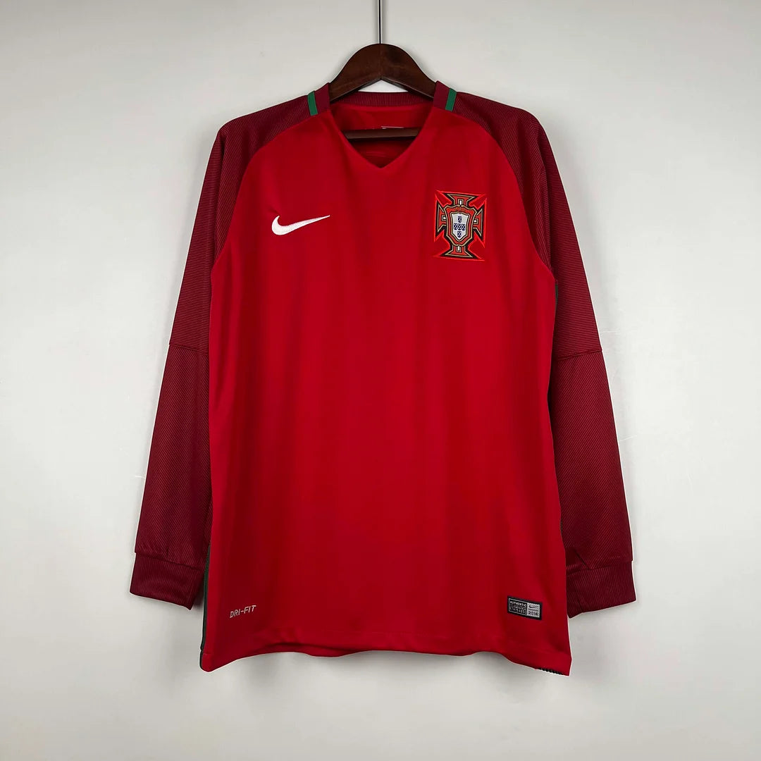 2016 Retro Long Sleeve Portugal Home Football Shirt 1:1 Thai Quality