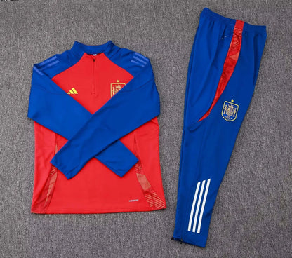 2024 Spain Half-Pull Training Suit Red Football Shirt 1:1 Thai Quality Set