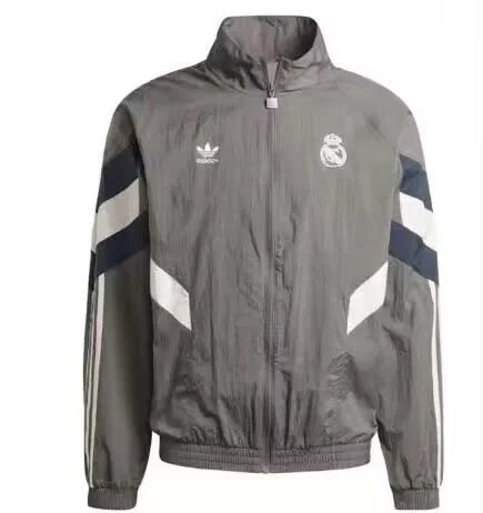 2024/2025 Real Madrid Windbreaker Gray Soccer Jersey 1:1 Thai Quality