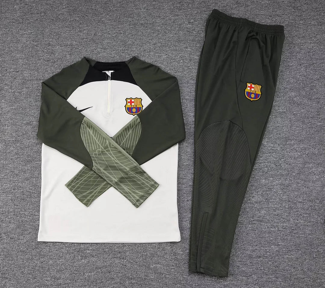 2023/2024 Barcelona Half-Pull Training Suit Grey Jersey Set