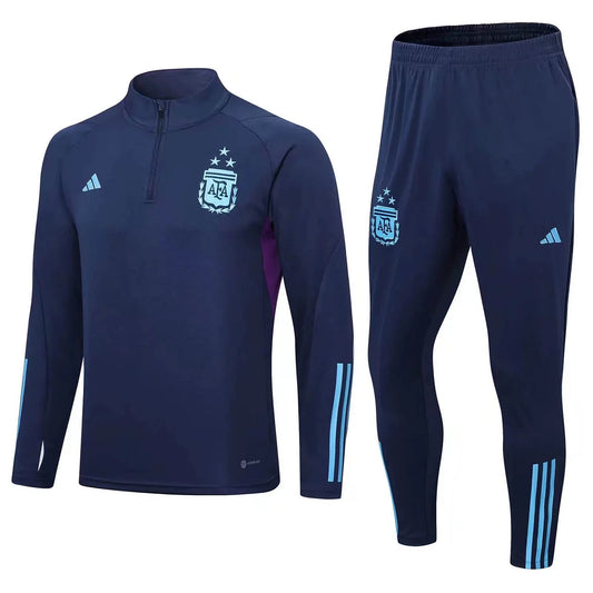 2022 Argentina Half-Pull Training Suit Royal Blue Jersey Set