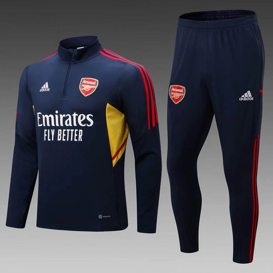 2022/2023 Arsenal Half-Pull Training Suit Royal Blue Football Shirt 1:1 Thai Quality Set