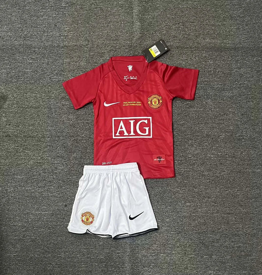 2007/2008 Retro Manchester United Home Football Shirt 1:1 Thai Quality Kids Size