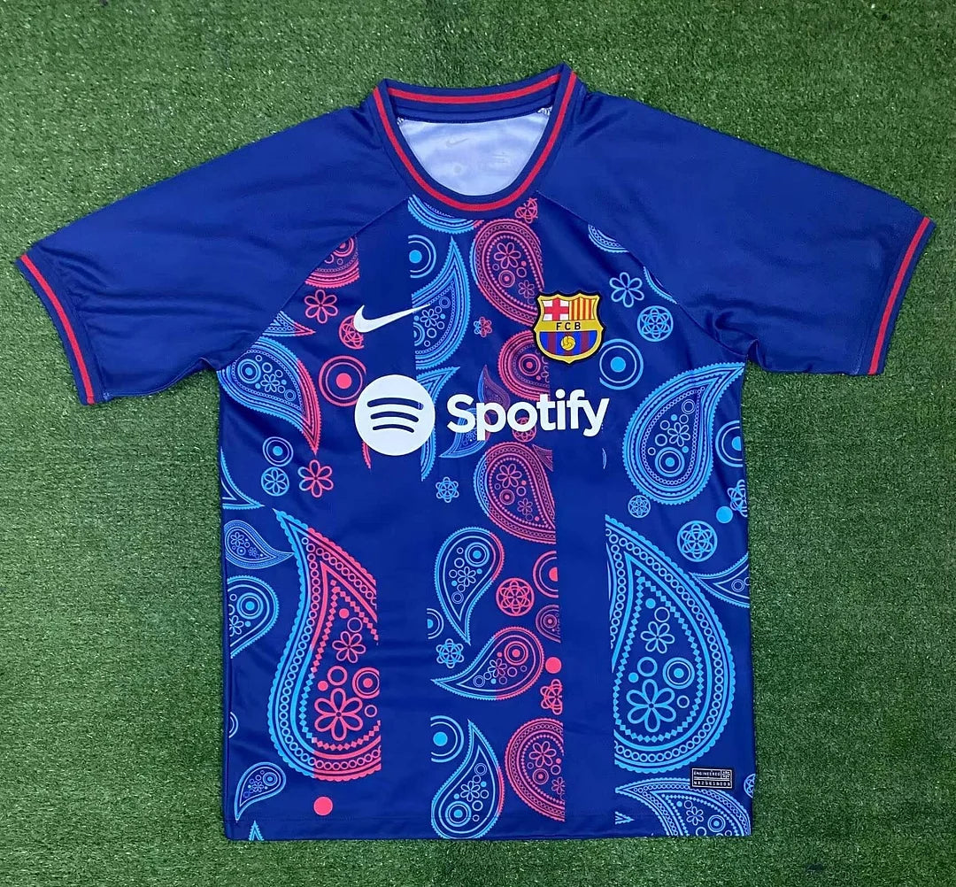 2024/2025 Barcelona Training Wear Upper Blue Football Shirt 1:1 Thai Quality