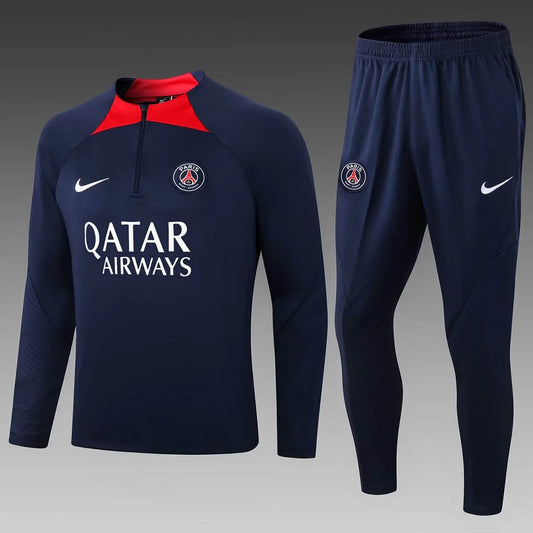 2022/2023 Psg Paris Saint-Germain Half-Pull Training Suit Royal Blue Set