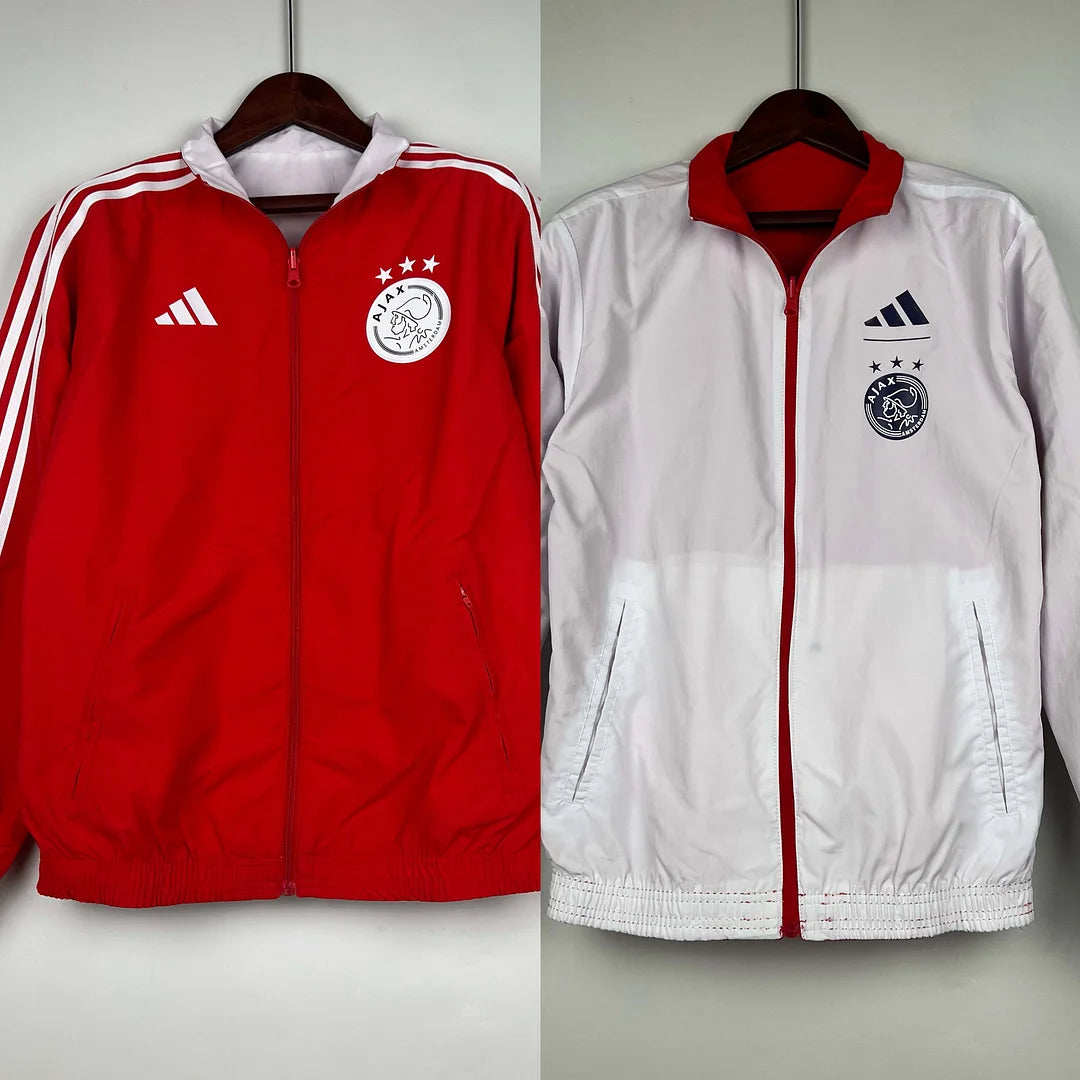 2023/2024 Ajax Reversible Windbreaker（Red-White）Soccer Jersey 1:1 Thai Quality