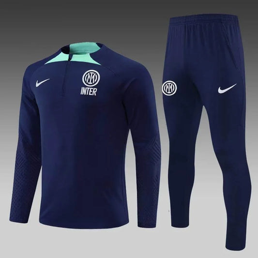 2022/2023 Internazionale Milan Half-Pull Training Suit Royal Blue Football Jersey 1:1  Thai Quality Set