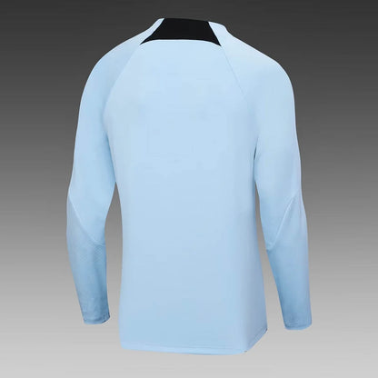 2023/2024 Internazionale Milan Half-Pull Training Suit Light Blue Football Jersey 1:1  Thai Quality Set