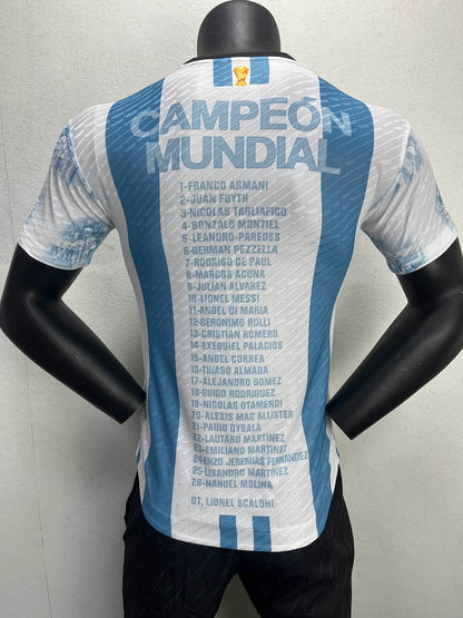 2022 Player Version Argentina Home Champion Commemorative Edition Jersey