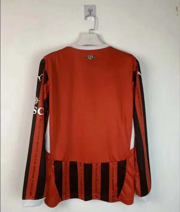 2024/2025 Long Sleeve AC Milan Home Soccer Jersey 1:1 Thai Quality