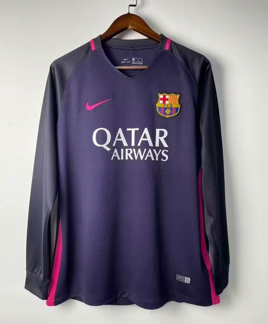 2016/2017 Retro Long Sleeve Barcelona Away Football Shirt 1:1 Thai Quality