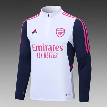 2022/2023 Arsenal Half-Pull Training Suit White Football Shirt 1:1 Thai Quality Set