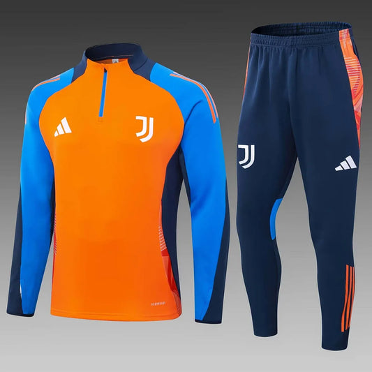 2024/2025 Juventus Half-Pull Training Suit Orange Football Shirt 1:1 Thai Quality Set