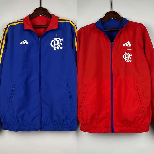 2023-2024 Flamengo CasuaI Reversible Windbreaker（Blue-red）Soccer Jersey 1:1 Thai Quality