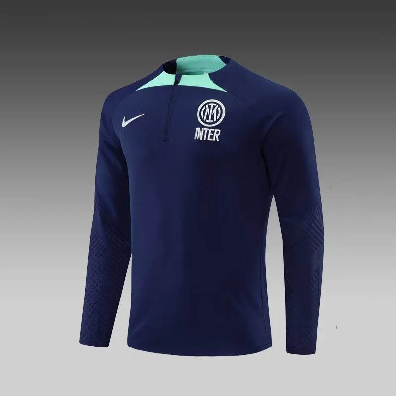 2022/2023 Internazionale Milan Half-Pull Training Suit Royal Blue Football Jersey 1:1  Thai Quality Set