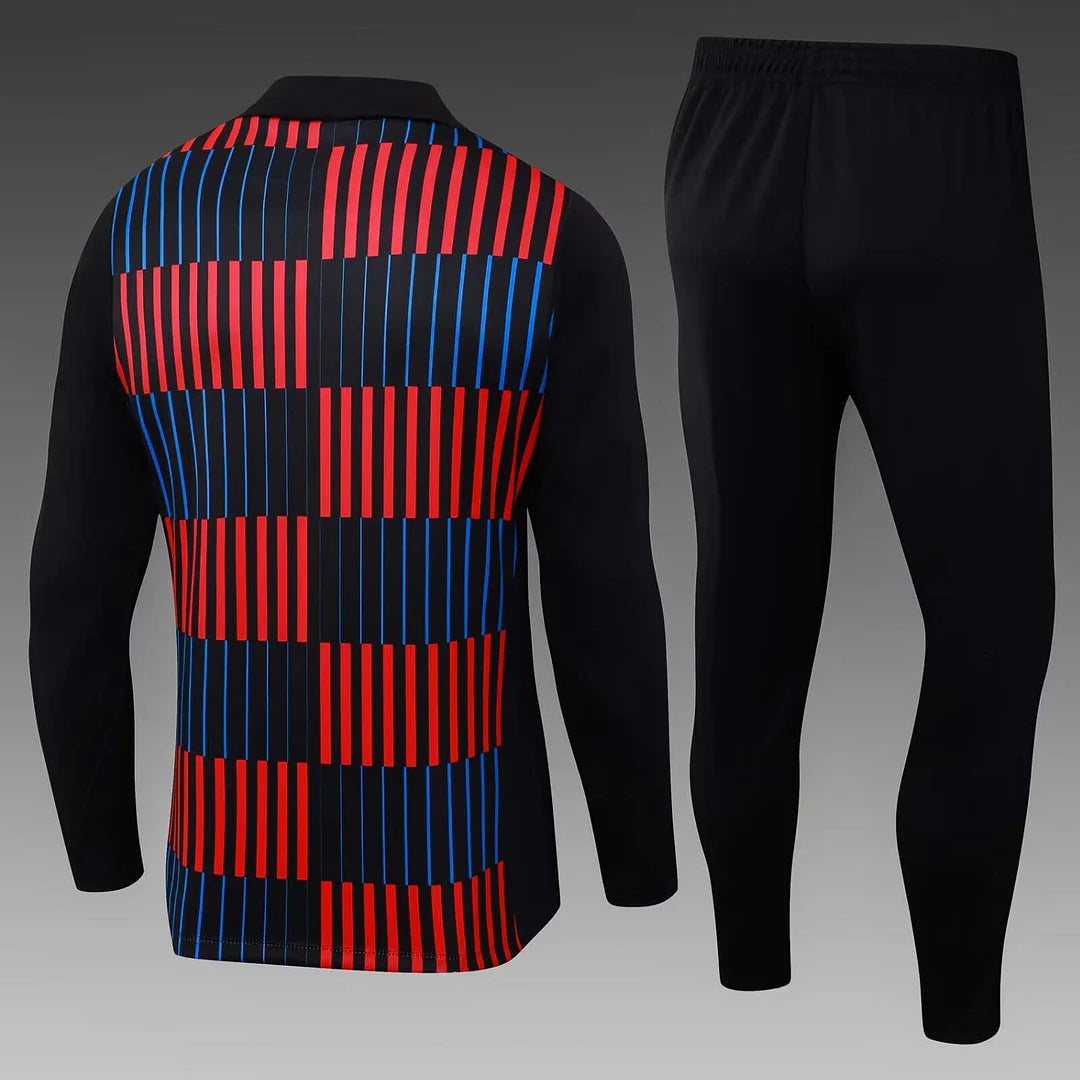 2024/2025 Barcelona Half-Pull Training Suit Red and blue Jersey Set