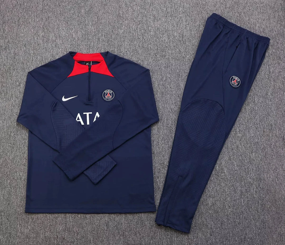 2022/2023 Psg Paris Saint-Germain Half-Pull Training Suit Royal Blue Set