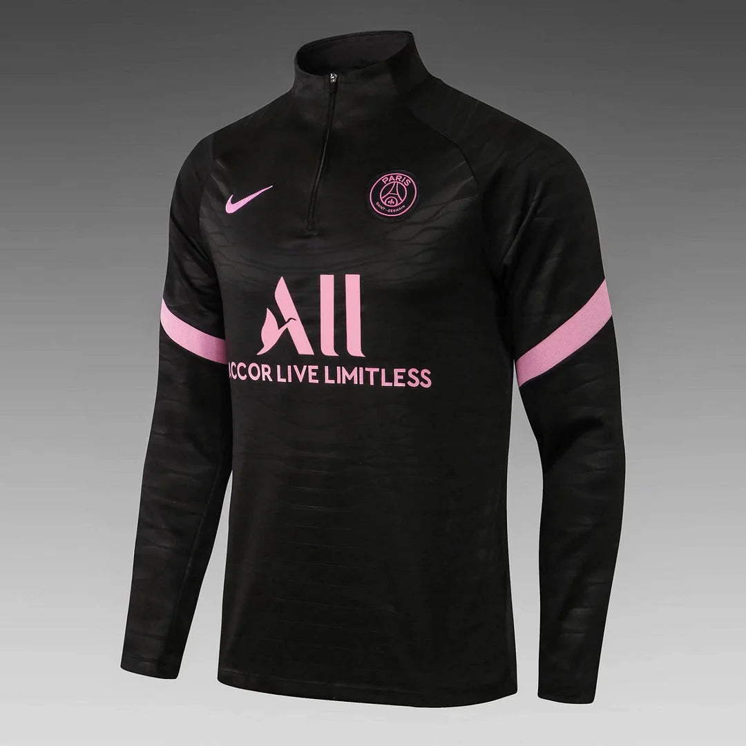 2021/2022 Psg Paris Saint-Germain Half-Pull Training Suit Black Set