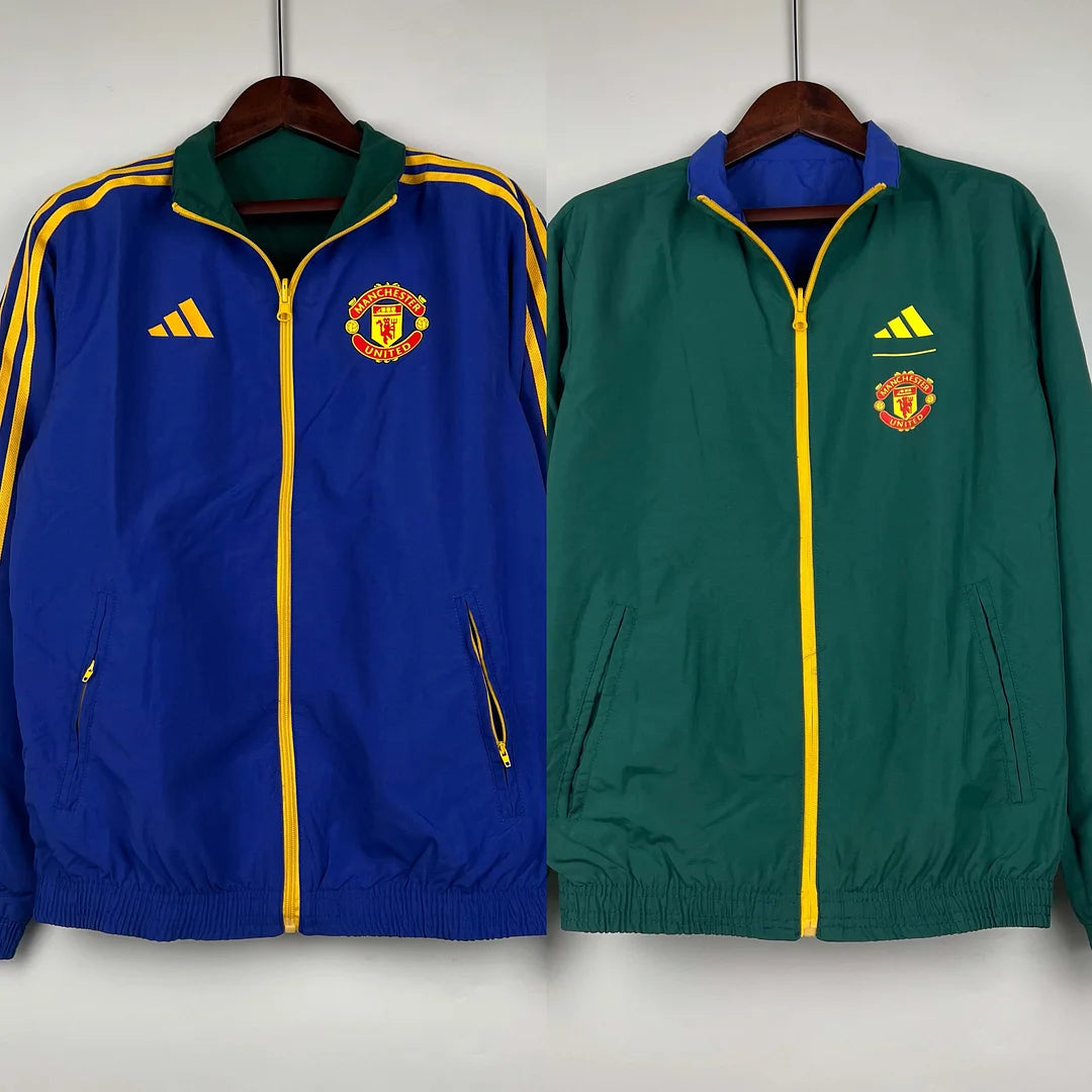 2023/2024 Manchester United Reversible Windbreaker（Blue-Green）Soccer Jersey 1:1 Thai Quality