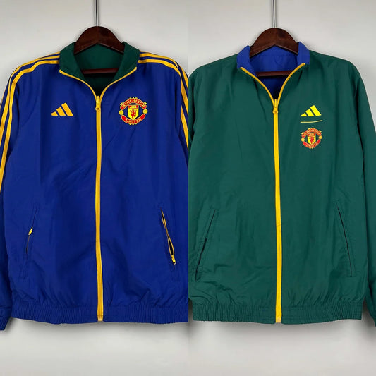 2023/2024 Manchester United Reversible Windbreaker（Blue-Green）Soccer Jersey 1:1 Thai Quality