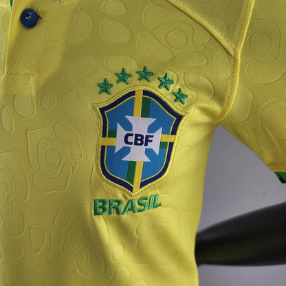 2022 World Cup Brazil Home Soccer Jersey Kids Size