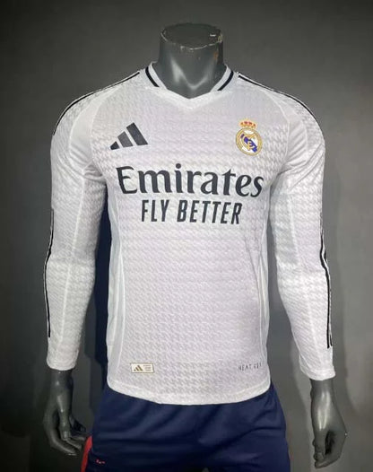 2024/2025 Player Version Long Sleeve Real Madrid Home Football Shirt 1:1 Thai Quality