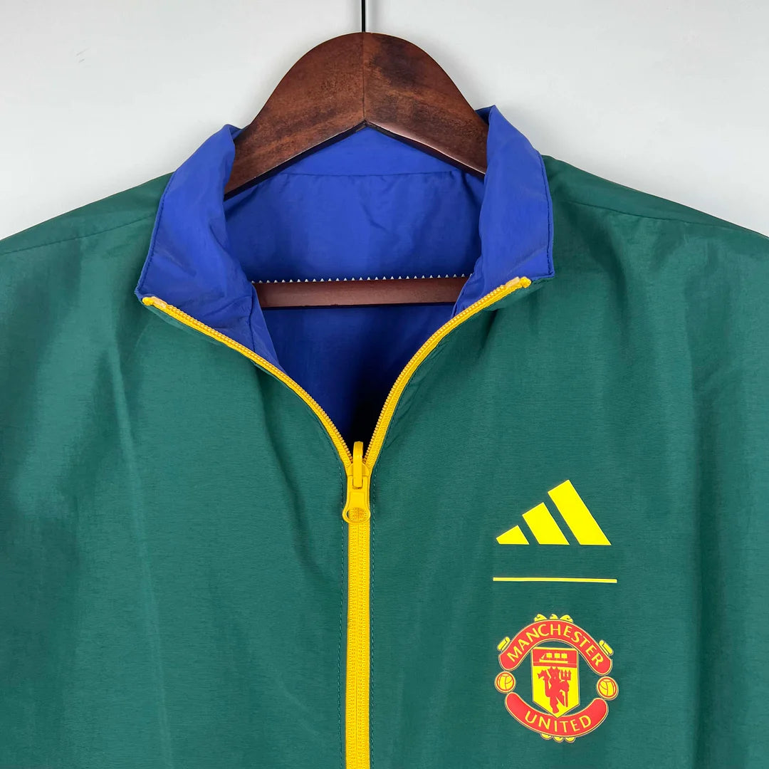 2023/2024 Manchester United Reversible Windbreaker（Blue-Green）Soccer Jersey 1:1 Thai Quality