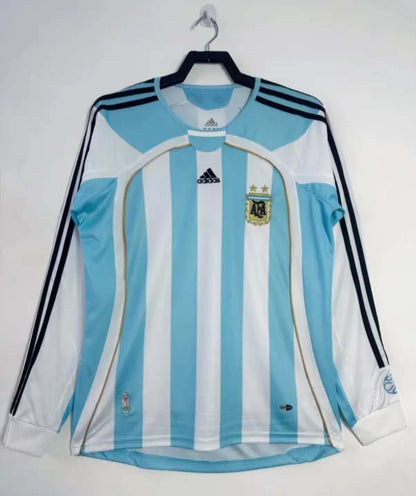 2006 Retro Long Sleeve Argentina National Team Home Football Shirt 1:1 Thai Quality