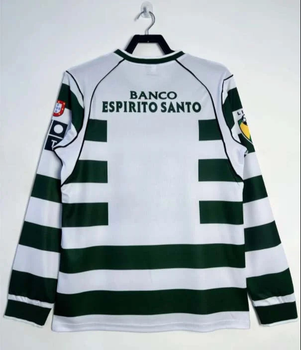 2001/2003 Retro Long Sleeve Sporting Lisbon Home Football Shirt 1:1 Thai Quality