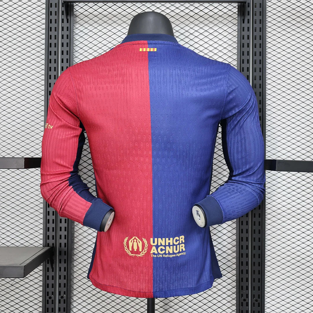 2024/2025 Long Sleeve Player Version Barcelona Home Moon Music Football Shirt 1:1 Thai Quality