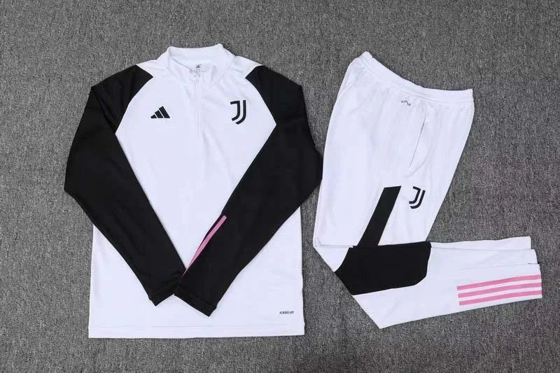 2023/2024 Juventus Half-Pull Training Suit White Football Shirt 1:1 Thai Quality Set