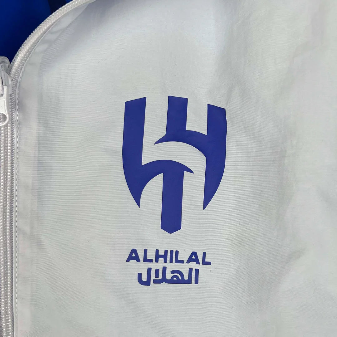 2023/2024 Al-Nassr Reversible Windbreaker（White-Blue）Soccer Jersey 1:1 Thai Quality