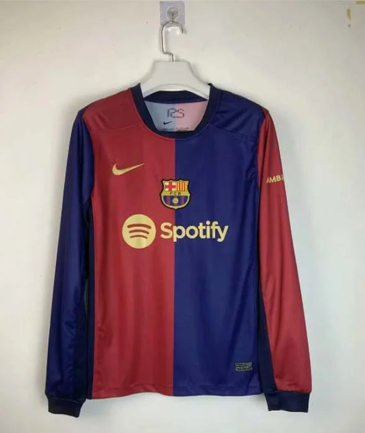 2024/2025 Long Sleeve Barcelona Home Football Shirt 1:1 Thai Quality