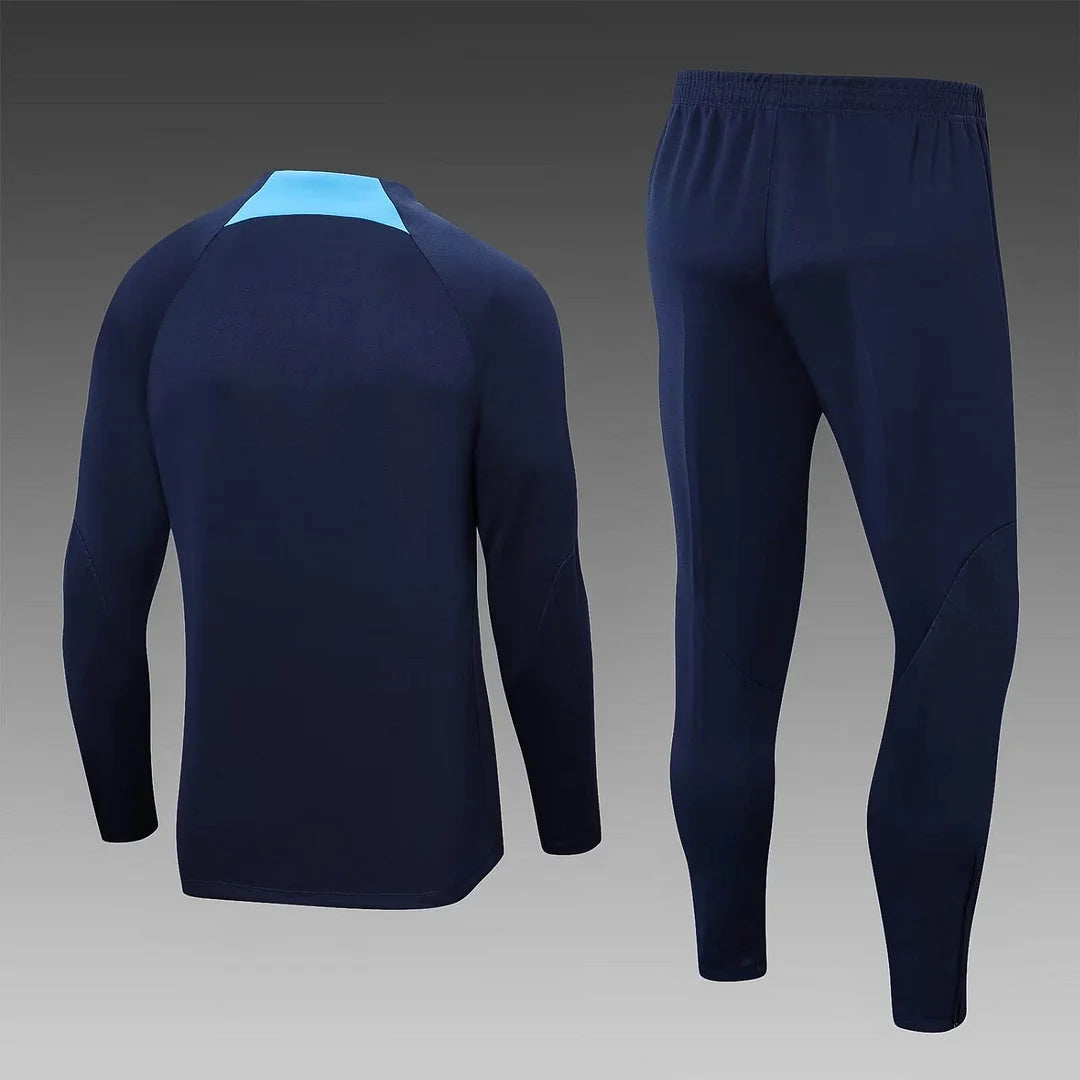 2022/2023 Barcelona Half-Pull Training Suit Dark Blue Jersey Set