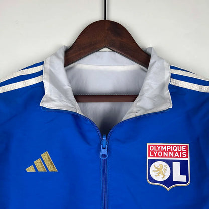 2023/2024 Lyon Reversible Windbreaker（Blue-white）Soccer Jersey 1:1 Thai Quality