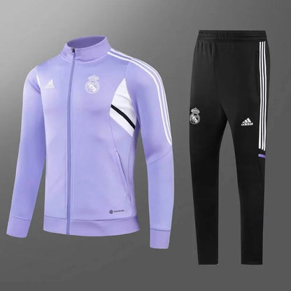 2022/2023 Real Madrid Long Zipped Jacket Purple Football Shirt Set