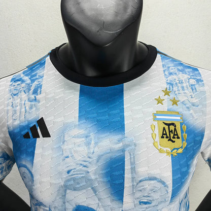 2022 Player Version Argentina Home Champion Commemorative Edition Jersey