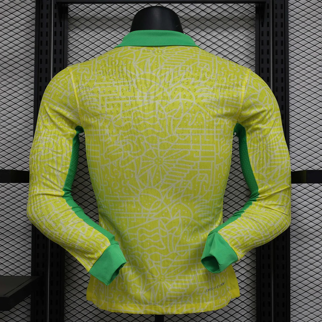 2024 Player Version Long Sleeve Brazil Home Football Shirt 1:1 Thai Quality