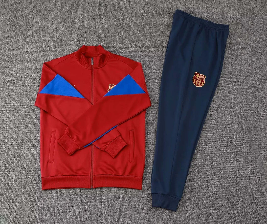 2024/2025 Barcelona Long Zipped Jacket Red Jersey Set