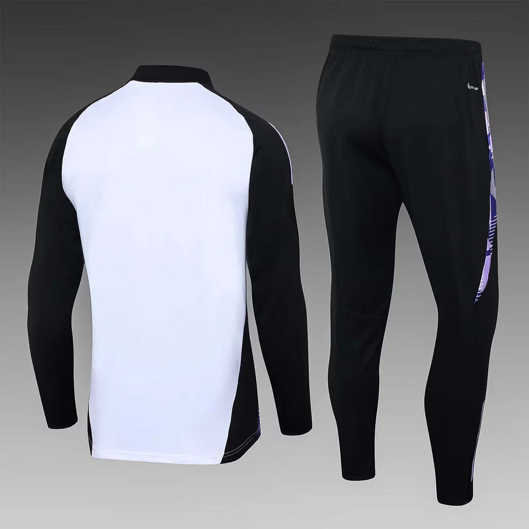 2024 Germany Half-Pull Training Suit White Jersey Set